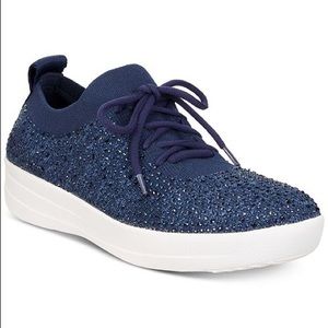 FitFlop F Sporty Uberknit Blue Crystal Sneakers 8